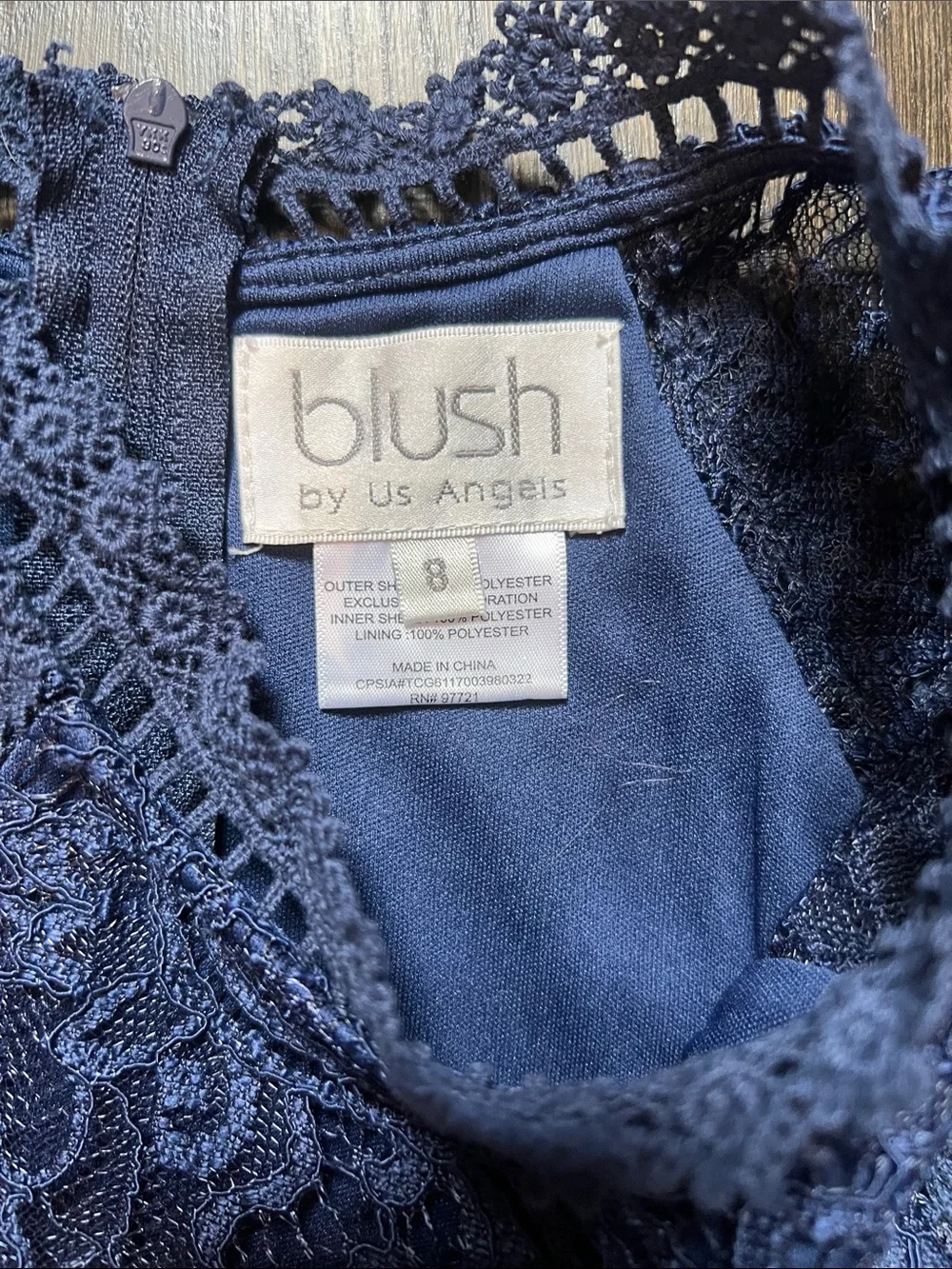 Girls’ Navy Blue Lace Sleeveless Fit-and-Flare Dress by Blush by Us Angels | 8
